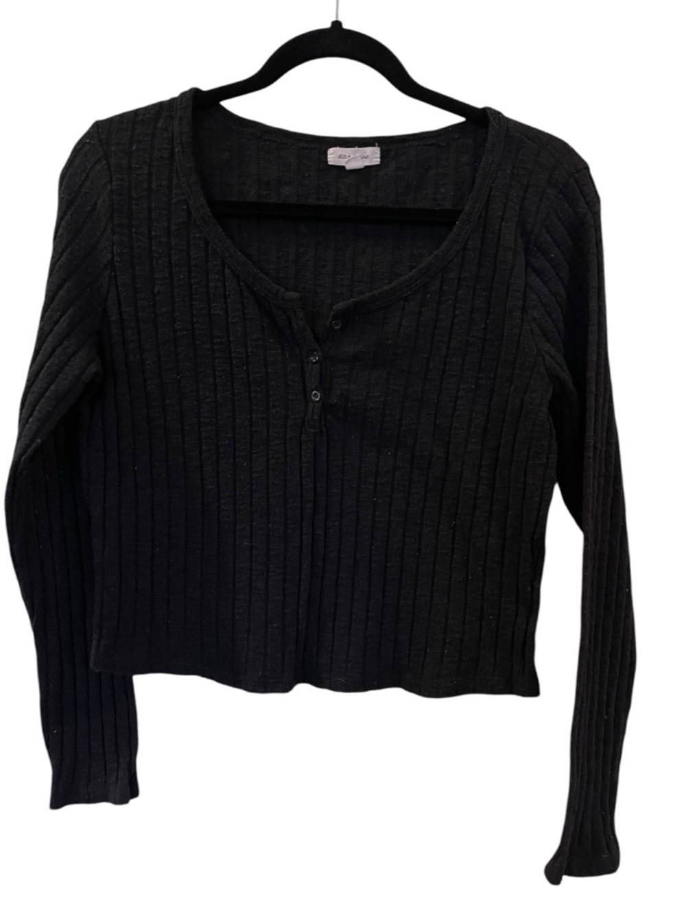 Stitch & Pine Women’s Pullover Crop Sweater Scooped Neck Buttons Size: XL